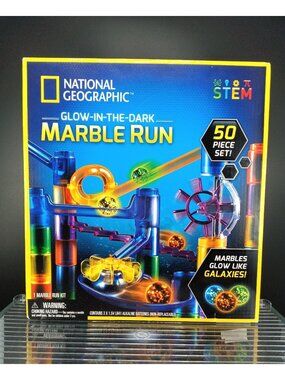 National Geographic 50-Piece Glow-In-The-Dark Marble Run STEM Kit